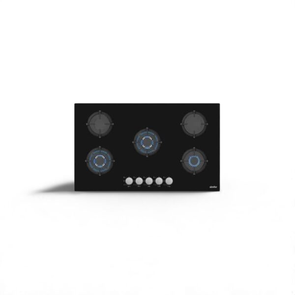 فرن سطحي غاز بلت ان سمفر زجاجي 90 سم 5 شعلات